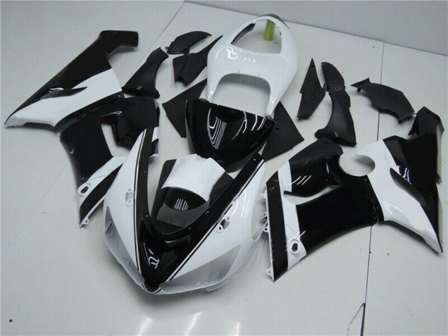 Carenados Moto Kawasaki ZX6R 2005-2006 - Blanco Negro Brillante Asequibles