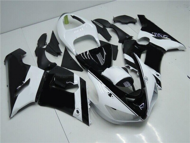 Carenados Moto Kawasaki ZX6R 2005-2006 - Blanco Negro Brillante Asequibles