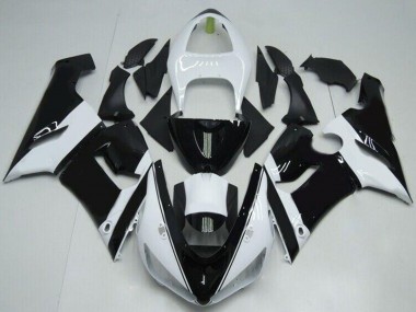 Carenados Moto Kawasaki ZX6R 2005-2006 - Blanco Negro Brillante Asequibles