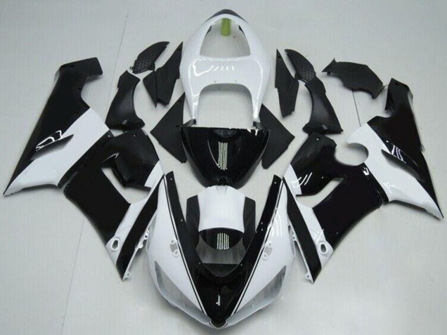 Carenados Moto Kawasaki ZX6R 2005-2006 - Blanco Negro Brillante Asequibles