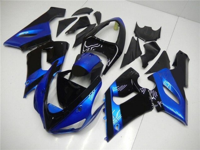 Kits Carenado Moto Kawasaki ZX6R 2005-2006 - Azul Negro Brillante Asequibles