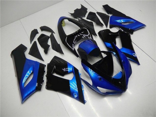 Kits Carenado Moto Kawasaki ZX6R 2005-2006 - Azul Negro Brillante Asequibles