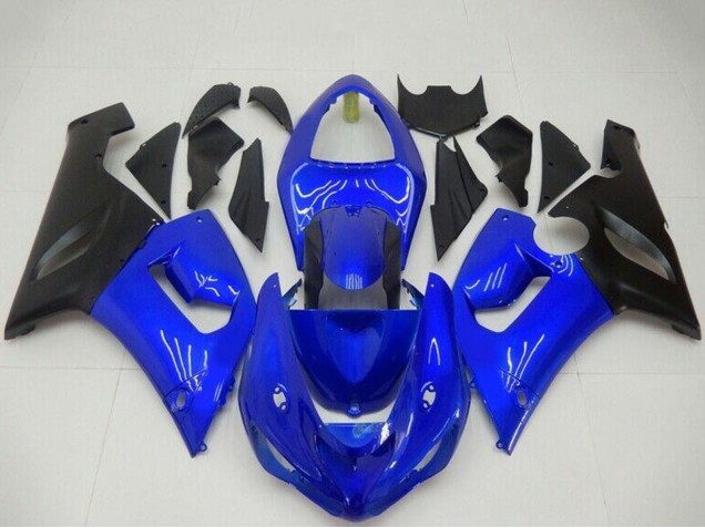 Carenados Moto Kawasaki ZX6R 2005-2006 - Azul Negro Mate Asequibles