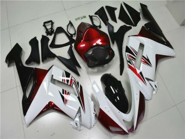 Carenados Moto Kawasaki ZX6R 2007-2008 - Blanco Negro Rojo Asequibles