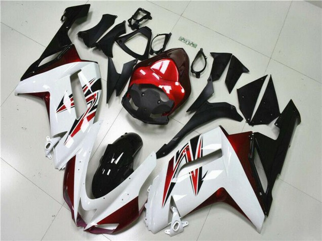 Carenados Moto Kawasaki ZX6R 2007-2008 - Blanco Negro Rojo Asequibles