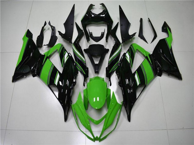 Carenado Moto Kawasaki ZX6R 2013-2018 - Verde Negro Brillante Asequibles