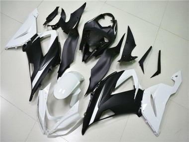 Carenados ABS Kawasaki ZX6R 2013-2018 - Blanco Negro Mate Asequibles