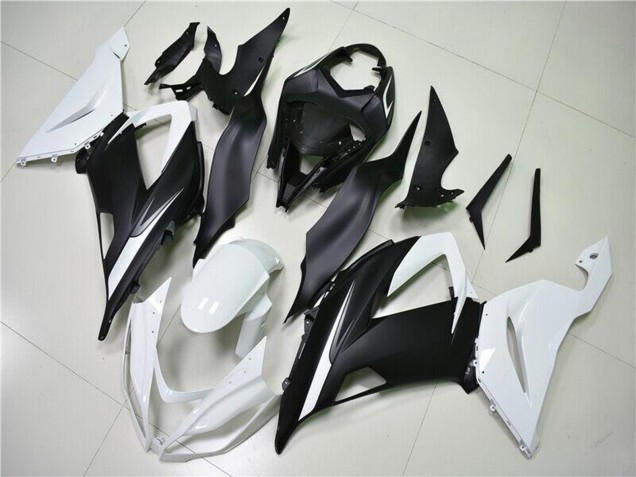Carenados ABS Kawasaki ZX6R 2013-2018 - Blanco Negro Mate Asequibles