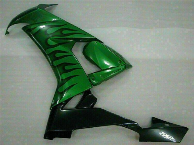 Carenados Moto Kawasaki ZX10R 2008-2010 - Negro Brillante Verde Llama Asequibles
