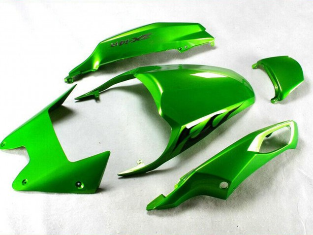 Carenado Moto Kawasaki ZX14R ZZR1400 2012-2024 - Verde Negro Brillante Asequibles
