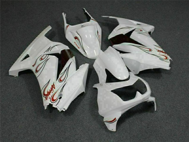 Carenados Moto Kawasaki EX250 2008-2012 - Blanco Rojo Asequibles