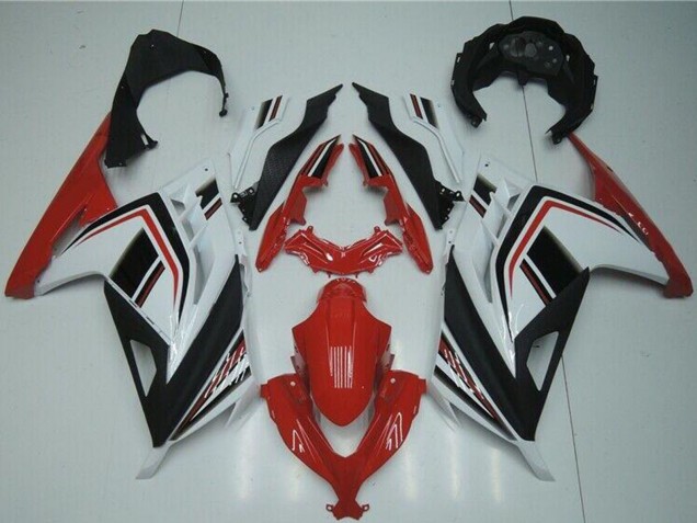 Carenados Moto Kawasaki Ninja 300 EX300R 2013-2024 - Blanco Rojo Negro Asequibles