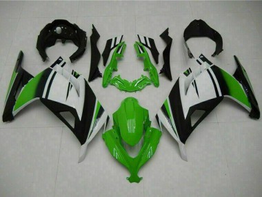 Carenados Moto Kawasaki Ninja 300 EX300R 2013-2024 - Blanco Verde Negro Asequibles