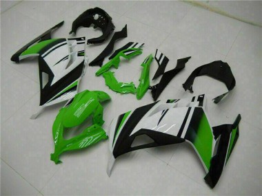 Carenados Moto Kawasaki Ninja 300 EX300R 2013-2024 - Blanco Verde Negro Asequibles