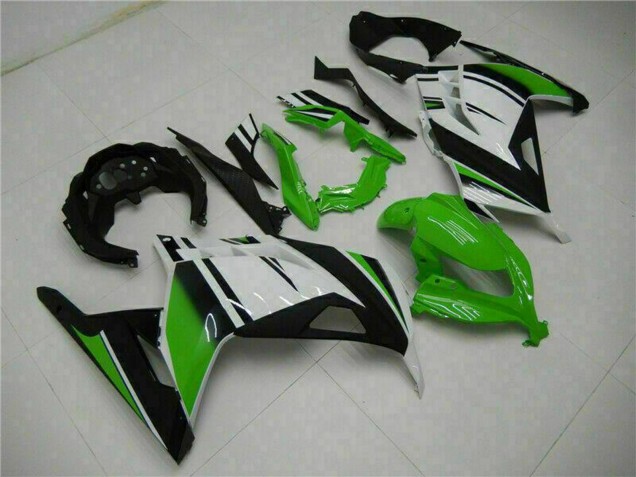 Carenados Moto Kawasaki Ninja 300 EX300R 2013-2024 - Blanco Verde Negro Asequibles