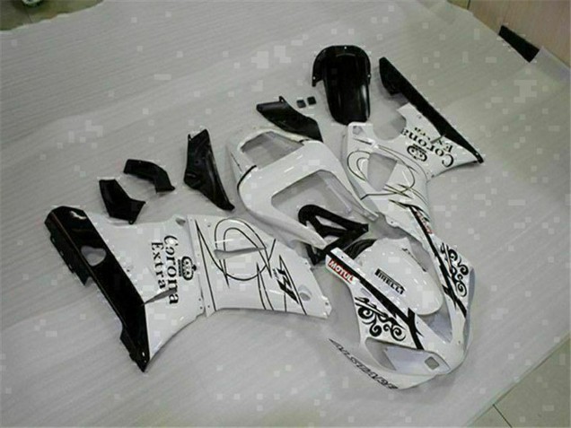 Carenados Moto Yamaha YZF R1 2000-2001 - Blanco Negro Corona Extra Asequibles