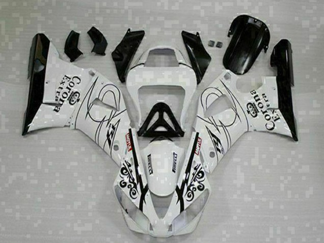 Carenados Moto Yamaha YZF R1 2000-2001 - Blanco Negro Corona Extra Asequibles