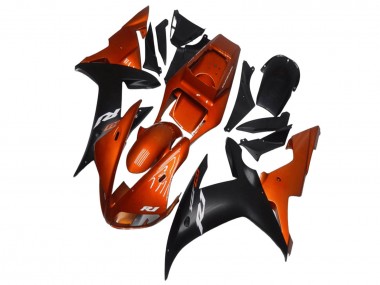 Carenados Moto Yamaha YZF R1 2002-2003 - Naranja Negro Mate Asequibles