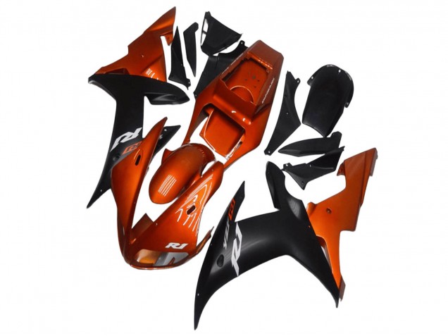 Carenados Moto Yamaha YZF R1 2002-2003 - Naranja Negro Mate Asequibles