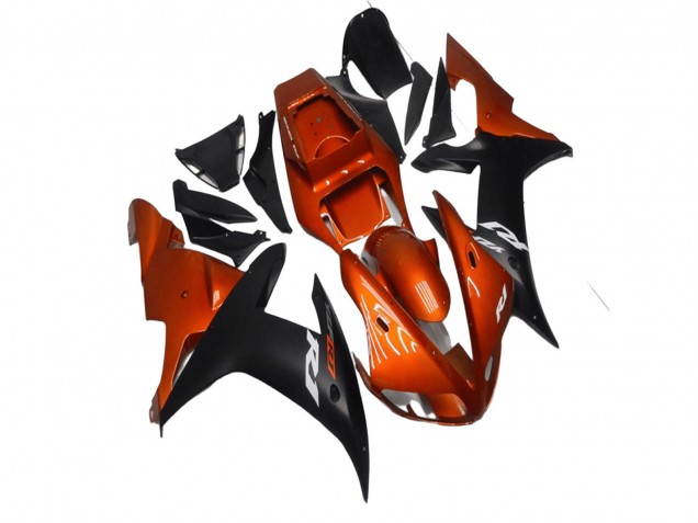 Carenados Moto Yamaha YZF R1 2002-2003 - Naranja Negro Mate Asequibles