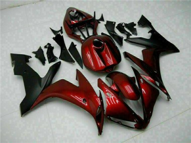 Carenados Moto Yamaha YZF R1 2004-2006 - Rojo Granate Negro Mate Asequibles