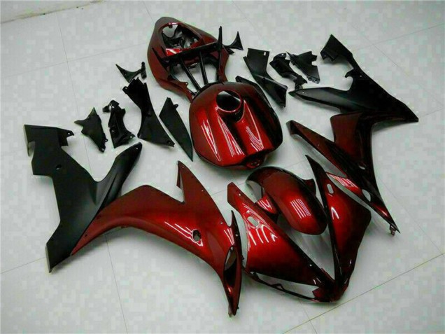 Carenados Moto Yamaha YZF R1 2004-2006 - Rojo Granate Negro Mate Asequibles