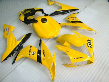 Carenados Moto Yamaha YZF R1 2004-2006 - Amarillo Negro Brillante Dunlop 50 Asequibles