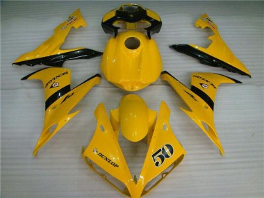 Carenados Moto Yamaha YZF R1 2004-2006 - Amarillo Negro Brillante Dunlop 50 Asequibles