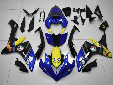 Carenados Moto Yamaha YZF R1 2007-2008 - Azul Amarillo Negro Tiburón Asequibles