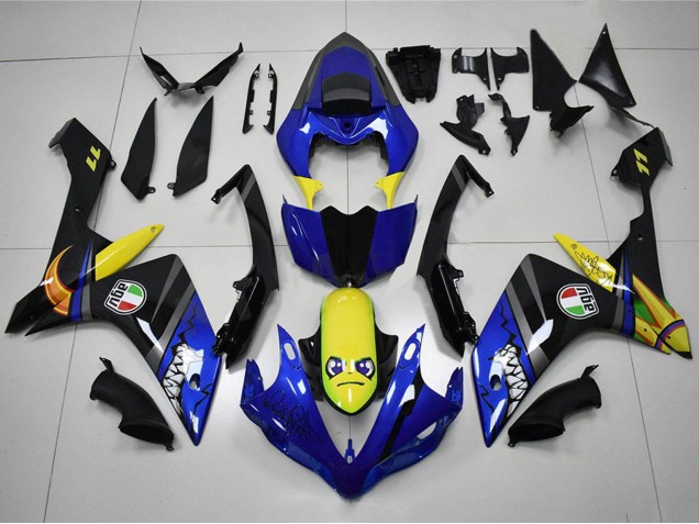 Carenados Moto Yamaha YZF R1 2007-2008 - Azul Amarillo Negro Tiburón Asequibles