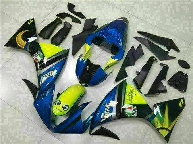 Carenados Moto Yamaha YZF R1 2009-2011 - Azul Amarillo Tiburón Asequibles