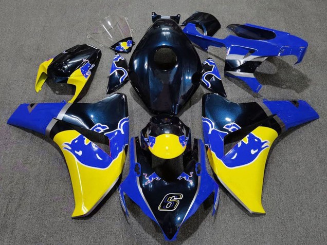 Carenado Moto Honda CBR1000RR 2008-2011 - Azul Oscuro Amarillo Rojo Bull Asequibles