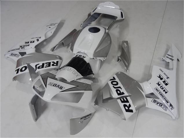 Carenado Moto Honda CBR600RR 2003-2004 - Blanco Plata Negro Repsol Asequibles