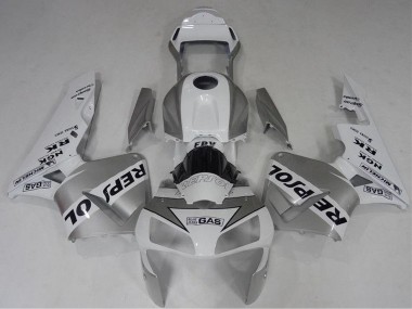 Carenado Moto Honda CBR600RR 2003-2004 - Blanco Plata Negro Repsol Asequibles