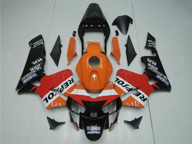 Kits Carenado Moto Honda CBR600RR 2003-2004 - Naranja Blanco Rojo Negro Brillante Repsol Asequibles