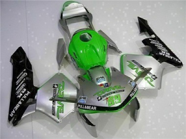 Carenado Moto Honda CBR600RR 2003-2004 - Plata Verde Negro Brillante Asequibles