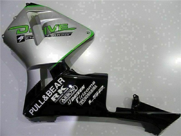 Carenado Moto Honda CBR600RR 2003-2004 - Plata Verde Negro Brillante Asequibles