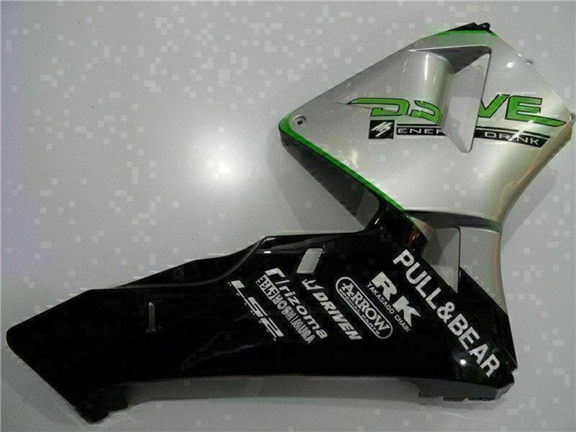 Carenado Moto Honda CBR600RR 2003-2004 - Plata Verde Negro Brillante Asequibles