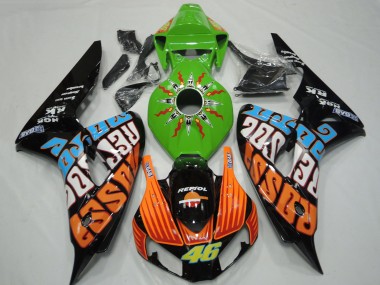 Carenados Moto Honda CBR1000RR 2006-2007 - Verde Naranja Azul Negro Brillante Rossi 46 Asequibles