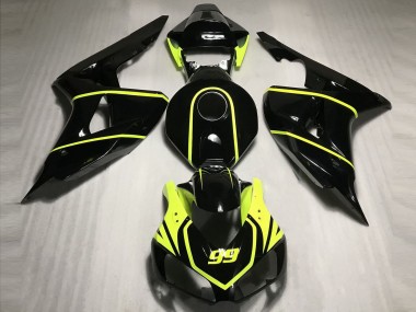 Carenados Moto Honda CBR1000RR 2006-2007 - Negro Brillante Alta Visibilidad Amarillo 99 Asequibles