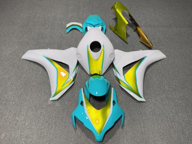 Carenados Moto Honda CBR1000RR 2008-2011 - Blanco Azul Claro Oro Asequibles