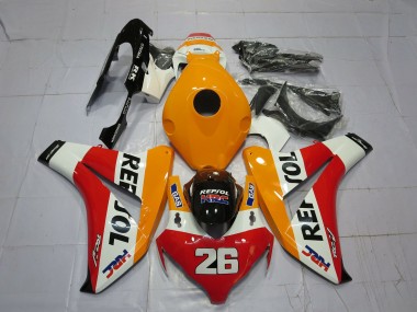 Carenados Moto Honda CBR1000RR 2008-2011 - Naranja Blanco Rojo Negro Brillante Repsol 26 Asequibles