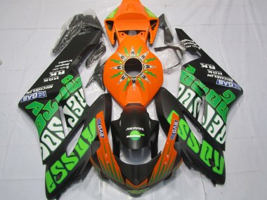 Carenados Moto Honda CBR1000RR 2004-2005 - Naranja Verde Negro Mate Rossi Asequibles
