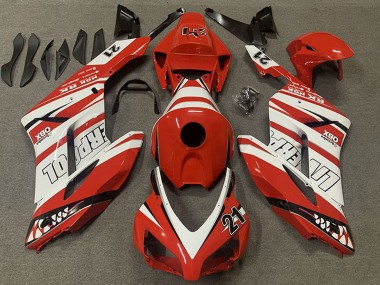 Carenados Moto Honda CBR1000RR 2004-2005 - Blanco Rojo Liverpool 21 Asequibles