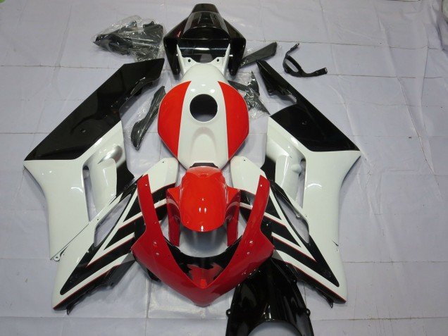 Carenados Moto Honda CBR1000RR 2004-2005 - Blanco Rojo Negro Brillante Raya Asequibles