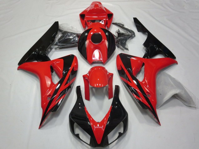 Carenados Moto Honda CBR1000RR 2006-2007 - Rojo Negro Brillante OEM Estilo No Calcomanías Asequibles