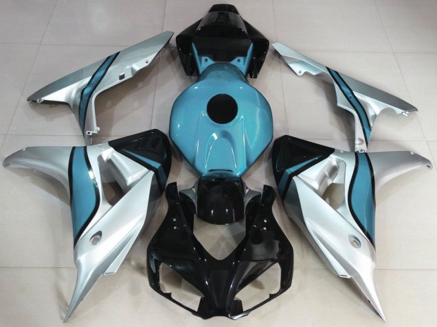 Carenados Moto Honda CBR1000RR 2006-2007 - Plata Azul Claro Negro Brillante Asequibles