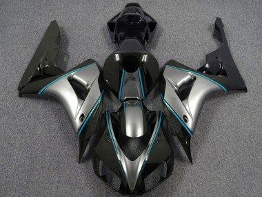 Carenados Moto Honda CBR1000RR 2006-2007 - Plata Azul Negro Brillante Pinstripe Asequibles