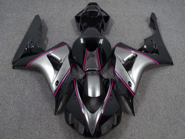Carenados Moto Honda CBR1000RR 2006-2007 - Plata Rosa Negro Brillante Pinstripe Asequibles