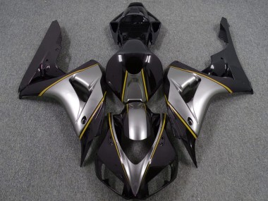 Carenados Moto Honda CBR1000RR 2006-2007 - Plata Amarillo Negro Brillante Pinstripe Asequibles